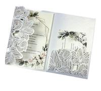 TGDGFKIAS invito al matrimonio, Kit di inviti di nozze con design a foglia tagliato al laser multicolore e configurazioni multiple(White2,Laser cover only)
