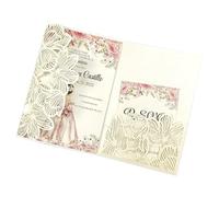 TGDGFKIAS invito al matrimonio, Kit di inviti di nozze con design a foglia tagliato al laser multicolore e configurazioni multiple(Ivory2,Laser cover only)