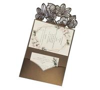 TGDGFKIAS invito al matrimonio, Kit di inviti di nozze con design a foglia tagliato al laser multicolore e configurazioni multiple(Bruin,Blank set)