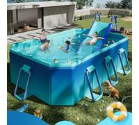 TGDGFKIAS la Piscina d'Acqua, Piscina for Famiglie Fuori Terra Non Gonfiabile con Scivolo, Diverse Dimensioni(4m/13ft)