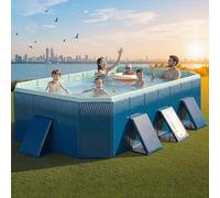 TGDGFKIAS la Piscina d'Acqua, Piscina Pieghevole Non Gonfiabile di Diverse Dimensioni for Bambini, Adulti e Cani(2.1m/7ft)