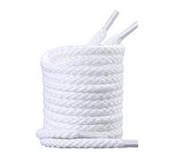 TGDGFKIAS Lacci da scarpe piatti, Cotton Shoelaces 7mm Thick Unisex Skate Trainers Canvas Multicolor 120-160cm(Snow White,140cm(2 pairs))