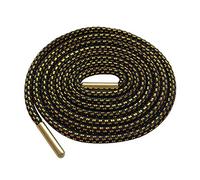 TGDGFKIAS Lacci da scarpe piatti, Elastic Boot & Sneaker Laces Round Metal Head Speckled Glitter Black/Gold 70-180 cm(120)