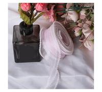 TGDGFKIAS Nastro in chiffon con bordo perlato | Confezione fai da te multicolore da 4 cm x 5 iarde: confezione di bouquet floreale(Color 6)