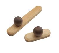 TGDGFKIAS Pomelli in legno, Confezione Da 6 Pomelli E Maniglie for Porte In Legno for Armadi Cassetti Mobili Multicolor(Beech-ywalnut-knob)