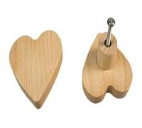 TGDGFKIAS Pomelli in legno, Pomelli E Maniglie for Porte In Legno A Forma Di Cuore, Confezione Da 4, In Faggio for Armadi(12pcs a Lot)