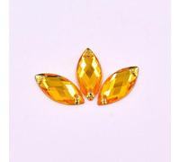 TGDGFKIAS Strass per Abiti, 100 Pezzi di Strass da Cucito Multicolori 7x15 mm con Retro Piatto e Occhio Cavallo(Topaz)