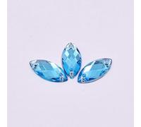 TGDGFKIAS Strass per Abiti, 100 Pezzi di Strass da Cucito Multicolori 7x15 mm con Retro Piatto e Occhio Cavallo(Aquamarine)