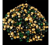 TGDGFKIAS Strass per Abiti, 400 Pezzi da 6 Grammi, Strass di Cristallo Multicolore di Diverse Dimensioni con Punta sul Retro, for lavori Fai da Te(Dark En8)