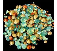 TGDGFKIAS Strass per Abiti, 400 Pezzi da 6 Grammi, Strass di Cristallo Multicolore di Diverse Dimensioni con Punta sul Retro, for lavori Fai da Te(En8 Opal)