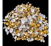 TGDGFKIAS Strass per Abiti, 400 Pezzi da 6 Grammi, Strass di Cristallo Multicolore di Diverse Dimensioni con Punta sul Retro, for lavori Fai da Te(White Opal)