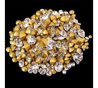 TGDGFKIAS Strass per Abiti, 400 Pezzi da 6 Grammi, Strass di Cristallo Multicolore di Diverse Dimensioni con Punta sul Retro, for lavori Fai da Te(Clear)