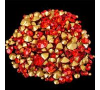 TGDGFKIAS Strass per Abiti, 400 Pezzi da 6 Grammi, Strass di Cristallo Multicolore di Diverse Dimensioni con Punta sul Retro, for lavori Fai da Te(Siam)