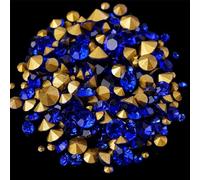 TGDGFKIAS Strass per Abiti, 400 Pezzi da 6 Grammi, Strass di Cristallo Multicolore di Diverse Dimensioni con Punta sul Retro, for lavori Fai da Te(Sapphire)