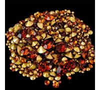 TGDGFKIAS Strass per Abiti, 400 Pezzi da 6 Grammi, Strass di Cristallo Multicolore di Diverse Dimensioni con Punta sul Retro, for lavori Fai da Te(Smoked Topaz)