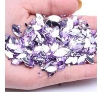 TGDGFKIAS Strass per Abiti, Perline Marquise con Retro Piatto in Acrilico, incollate su Strass, for Fai da Te, Multicolore, Diverse Misure(07 Light Purple,5x10mm 100pcs)