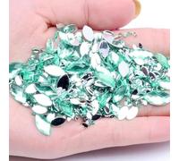 TGDGFKIAS Strass per Abiti, Perline Marquise con Retro Piatto in Acrilico, incollate su Strass, for Fai da Te, Multicolore, Diverse Misure(16 Sun Green,2x4mm 200pcs)
