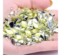 TGDGFKIAS Strass per Abiti, Perline Marquise con Retro Piatto in Acrilico, incollate su Strass, for Fai da Te, Multicolore, Diverse Misure(12 Light Yellow,5x10mm 100pcs)