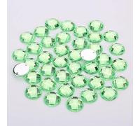 TGDGFKIAS Strass per Abiti, Perline Rotonde in Acrilico con Retro Piatto e Strass, 2 Fori, Multicolore, 8-15 mm, for lavori Fai da Te(Green,10mm 100pcs)