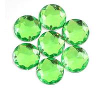 TGDGFKIAS Strass per Abiti, Strass da Cucire in Acrilico Glitterato Multicolore, Rotondi, smussati, for Abiti Fai da Te, 8-16 mm(Emerald,8mm 100pcs)