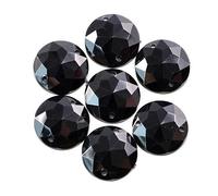 TGDGFKIAS Strass per Abiti, Strass da Cucire in Acrilico Glitterato Multicolore, Rotondi, smussati, for Abiti Fai da Te, 8-16 mm(Schwarz,16 mm 30pcs)