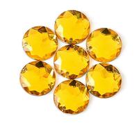 TGDGFKIAS Strass per Abiti, Strass da Cucire in Acrilico Glitterato Multicolore, Rotondi, smussati, for Abiti Fai da Te, 8-16 mm(Citrine,10mm 100pcs)