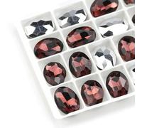 TGDGFKIAS Strass per Abiti, Strass di Vetro Ovale AB, Non hotfix, in Acrilico, Multicolore, Confezione da 100 Pezzi, Fai da Te(Pruple 04,18x25mm 5pcs)