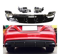TGFOF Diffusore C117 per Mercedes Benz Classe CLA W117 C117 CLA220 CLA250 Sport CLA45 AMG Sedan 2016-2019 PP paraurti posteriore diffusore spoiler con punte di scarico