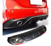 TGFOF Spoiler diffusore paraurti posteriore per auto, con punte di scarico e riflettori, in polipropilene nero, per Alfa Romeo Giulia Berlina 4 porte 2016-2020 standard