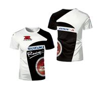 TGFQINAM T-Shirt da Uomo Polo per Suzuki T-Shirt da Allenamento 3D A Maniche Corte Girocollo, Mezza Manica Magliette Sportive Stampate Magliette Morbide E -A||XL