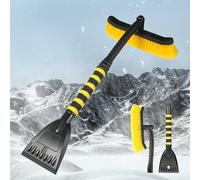 TgGreat Spazzola da Neve per Chevrolet Spark, Raschietto Ghiaccio Auto, 2 in 1 Spazzolone Invernale Smontabile AntiGraffio Manico in Schiuma per Parabrezza Finestrini,A-Yellow