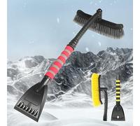 TgGreat Spazzola da Neve per Discovery, Raschietto Ghiaccio Auto, 2 in 1 Spazzolone Invernale Smontabile AntiGraffio Manico in Schiuma per Parabrezza Finestrini,B-Pink