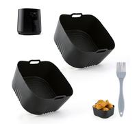 TGHongKy 2 Pezzi Teglie Silicone per Philips Essential 4,1L | HD9252 HD9200 HD9255 Accessori Friggitrice ad Aria con Pennello Silicone, Resistente al Calore Lavabile in Lavastoviglie