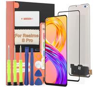 TGHongKy LCD Schermo per Realme 8 PRO RMX3081 Display Touchscreen di Sostituzione del Display per Realme 8 4G RMX3085 LCD con Strumenti di Riparazione(Nero)