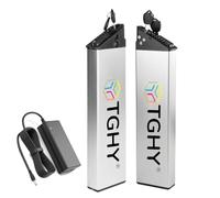 TGHY Batteria Nascosta Interna 36V 13Ah 15Ah 17,5Ah Batteria al Litio Integrata Pieghevole 48V 10,4Ah 12,8Ah 14Ah con Caricabatterie e BMS per Kit Motore 0-700W,48v10.4ah