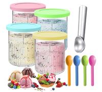 TGKYK Set di 4 Contenitore per Ghiaccio Ninja Creami Deluxe NC501 NC500, Contenitori di Ricambio con Coperchio, Creamy Pinte di Gelato, Gelatiera Accessorio per Gelato, Sorbetti