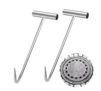 TGKYK Sollevatore per canali, 2 ganci per canali, 30 cm, gancio per coperchio in acciaio inox, gancio di sollevamento per coperchio del gulli, gancio portatile, strumento di sollevamento per appendere