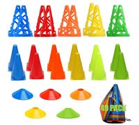 TGLITC Set di coni da calcio, 24 coni sportivi da 17,8 cm/22,9 cm + 54 coni a disco