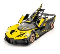 TGRCM-CZ 1/32 Bugatti Bolide Sport Modello Auto, Lega di Zinco Pull Back Giocattolo Auto con Suono e Luce per Bambini Ragazzi Ragazzi Ragazze Regalo (Giallo)