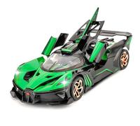 TGRCM-CZ 1/32 Bugatti Bolide Sport Modello Auto, Lega di Zinco Pull Back Giocattolo Auto con Suono e Luce per Bambini Ragazzi Ragazzi Ragazze Regalo (Verde)