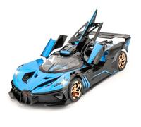 TGRCM-CZ 1/32 Bugatti Bolide Sport Modello Auto, Lega di Zinco Pull Back Giocattolo Auto con Suono e Luce per Bambini Ragazzi Ragazzi Ragazze Regalo (Blu)