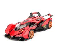 TGRCM-CZ 1/32 Lamborghini V12 Vision GT modellino auto, in lega di zinco, auto giocattolo con suono e luce, per bambini, ragazzi, ragazze, regalo (rosso)