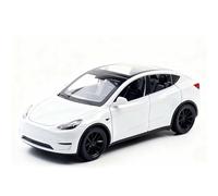 TGRCM-CZ 1/32 scala diecast Tesla modello Y auto giocattolo lega di zinco Pull-Back veicoli con suono e luce per collezionisti 3+ anni (bianco)
