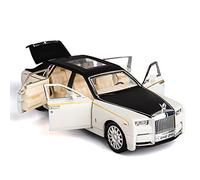 TGRCM-CZ Compatibile con 1/32 Rolls-Royce Phantom Model Car Toy Car con suono e luce per bambini Ragazzi Ragazze Corpo in metallo Porta aperta bianca