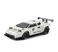 TGRCM-CZ Modellino di auto Lamborghini LBWK Countach 1/32, in lega di zinco, con suono e luce, per collezionisti e bambini, regalo di compleanno (bianco)