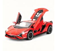 TGRCM-CZ Scala 1/32 compatibile con Lamborghini SI á n FKP37 giocattolo per auto, suono e luce Pull Back Auto in lega di zinco Casting giocattolo per bambini ragazzi ragazze regalo (rosso)