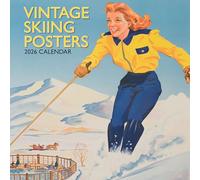 TGSC Calendario 2026 con poster vintage con sci e sci, calendario da parete quadrato da 16 mesi, per la famiglia, con grande griglia per l'organizzazione della casa o dell'ufficio, calendario