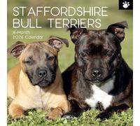 TGSC | Calendario 2026 Staffordshire Bull Terriers, 16 mesi, quadrato, da parete, per la famiglia, con grande griglia per l'organizzazione della casa o dell'ufficio, calendario 2026/2025 con cani