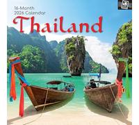 TGSC - Calendario 2026 Thailandia 16 mesi (settembre 2025-dicembre 2026), da parete quadrata per famiglia, 2026, con grande griglia per organizzazione della casa o dell'ufficio, viaggio 2026/2025 UK