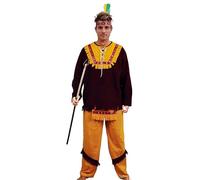 TGUVGRHH Costume da indigeno americano, vestito da nativi americani, con copricapo e protezioni per i polsi, per feste di Halloween e carnevale da uomo, taglia unica